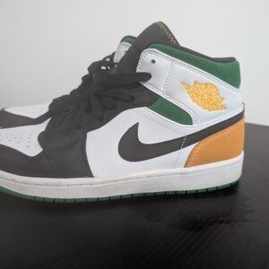 Nike Air Jordan Kids Shoes - Black, White, Green, Gold